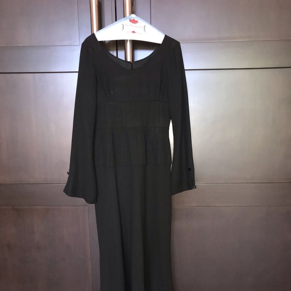 Black Evening Dress Bell Sleeves Size 8